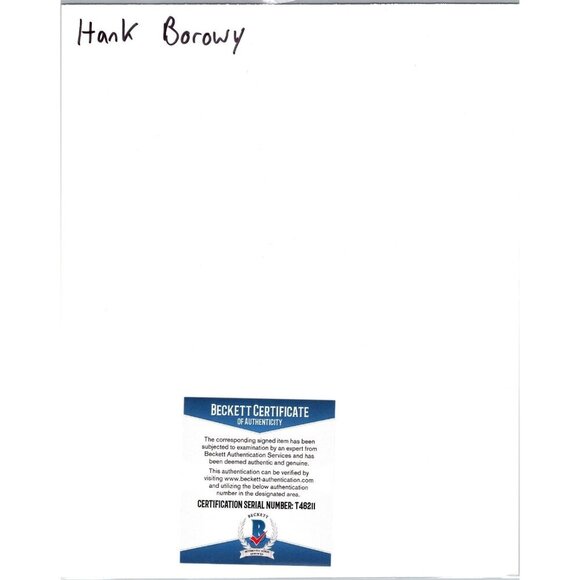Hank Borowy Signed Autographed Beckett 8 x 10 Photo Philadelphia Phillies - Picture 2 of 2